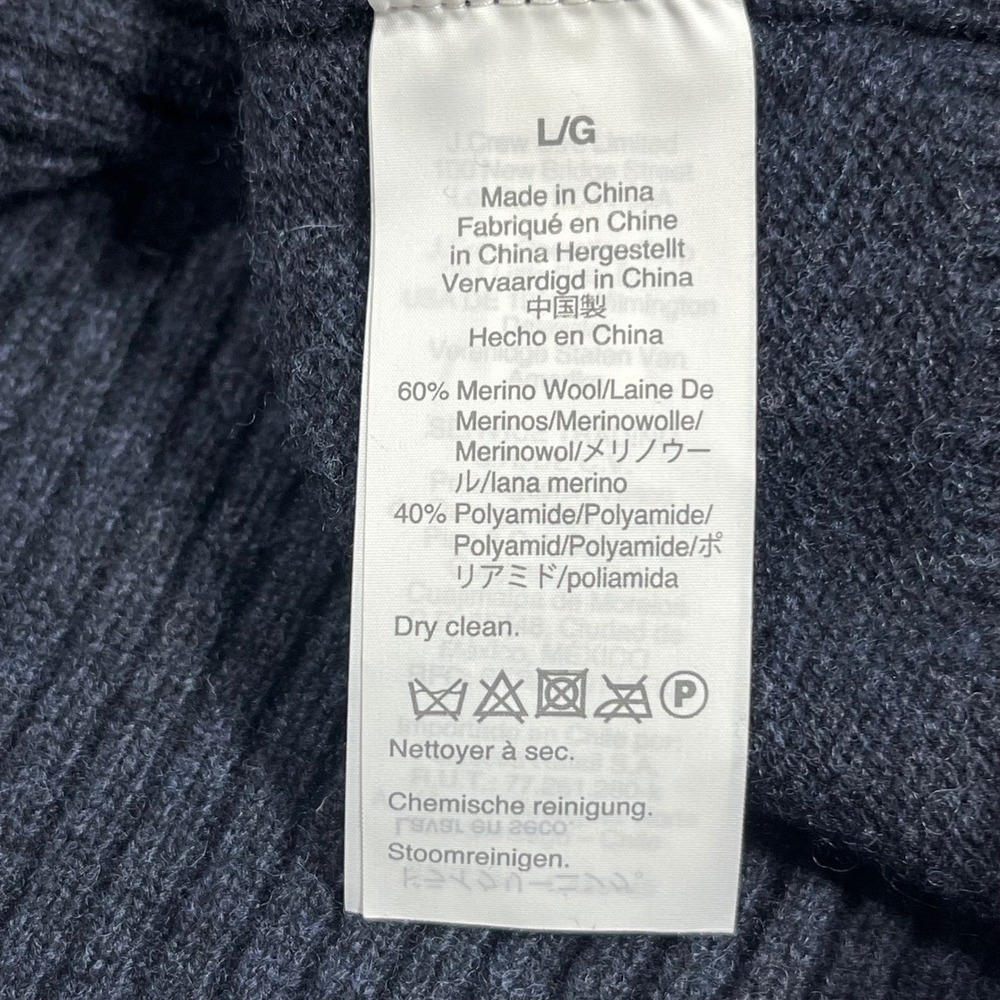 J.Crew Fisherman Quiet Luxury Merino Wool Crewneck Sweater Preppy Womens Large - Picture 7 of 8